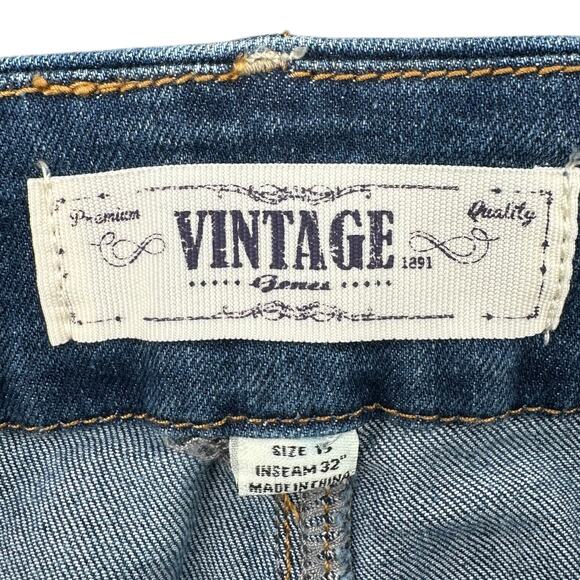 Vintage Genes 1891 Blue Denim Five Pocket Faded Wash Distressed Jeans Size 15 - Picture 3 of 8